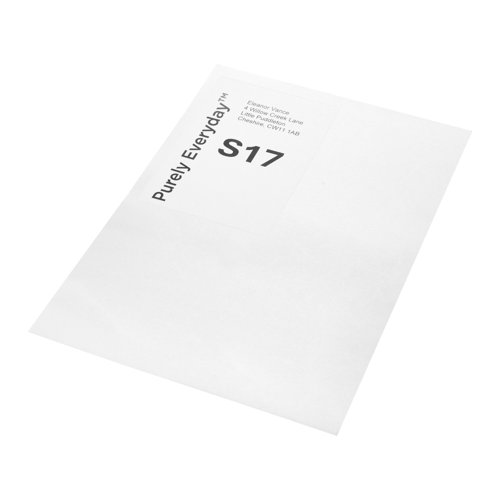 Purely Everyday A4 Single Integrated Label S17 One Integral Hotmelt Label 101 x 150mm White (Pack 1000)