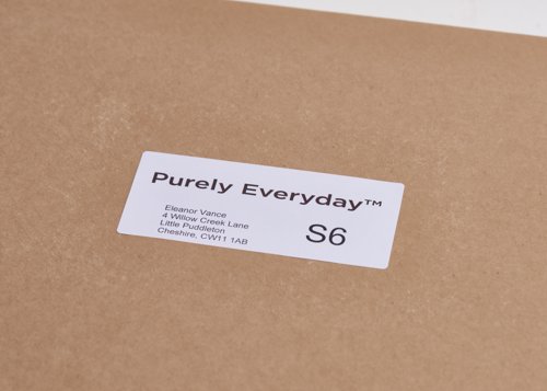 Purely Everyday A4 Single Integrated Label S6 One Integral Hotmelt Label 100 x 45mm White (Pack 1000)