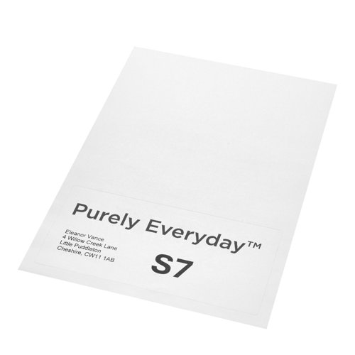 Purely Everyday A4 Single Integrated Label S7 One Integral Hotmelt Label 190 x 90mm White (Pack 1000)