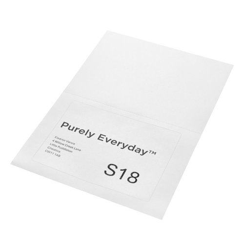 Purely Everyday A4 Single Integrated Label S18 One Integral Hotmelt Label 164 x 120mm White (Pack 1000)