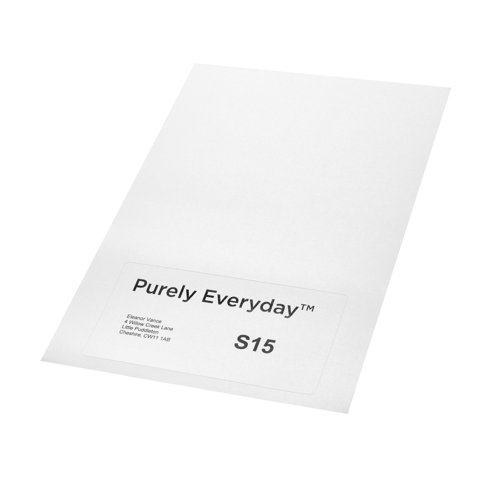 Purely Everyday A4 Single Integrated Label S15 One Integral Hotmelt Label 160 x 80mm White (Pack 1000)