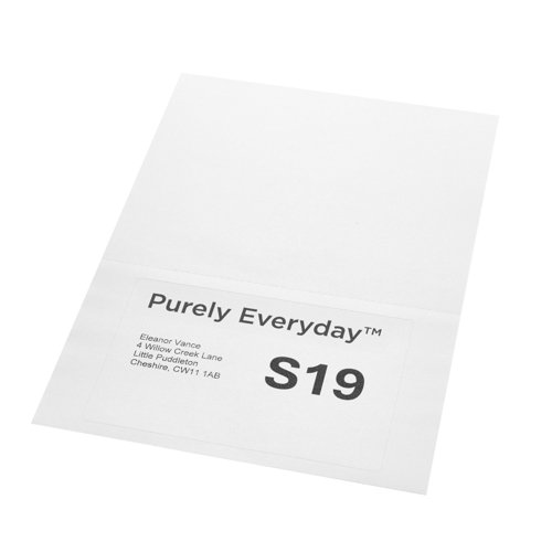Purely Everyday A4 Single Integrated Label S19 Perforated  One Integral Hotmelt Label 160 x 105mm White (Pack 1000)