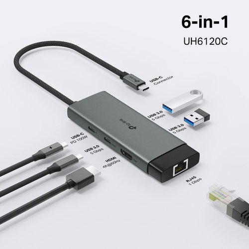 TP-Link UH6120C USB-C 6 Port Hub