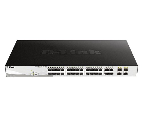 D-Link 28 Port Gigabit PoE Smart Managed Switch - 24 x 10/100/1000BASE-T PoE Ports and 4 x Gigabit RJ45/SFP Combo Ports