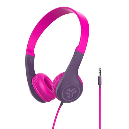 JLab Audio JBuddies Pop Kids Wired 3.5mm Connector On Ear Pink Headphones