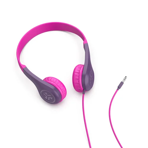 8JL10446940 | JBuddies Pop Wired Kids Headphones ensure safe listening with volume capped at 85 dB, perfect for kids aged 2+. The lightweight, no-pinch design and soft leatherette ear cushions offer all-day comfort. Compatible with any device using a 3.5mm cable and backed by a lifetime warranty, these headphones make listening safe, comfy, and reliable!