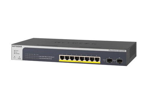 Netgear GS510TPP 8 Port Smart Managed Rackmountable Gigabit PoE+ Switch with 2 x SFP Ports