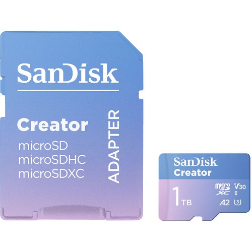 SanDisk Creator 1TB UHS-I Class 10 MicroSDXC Memory Card and Adapter