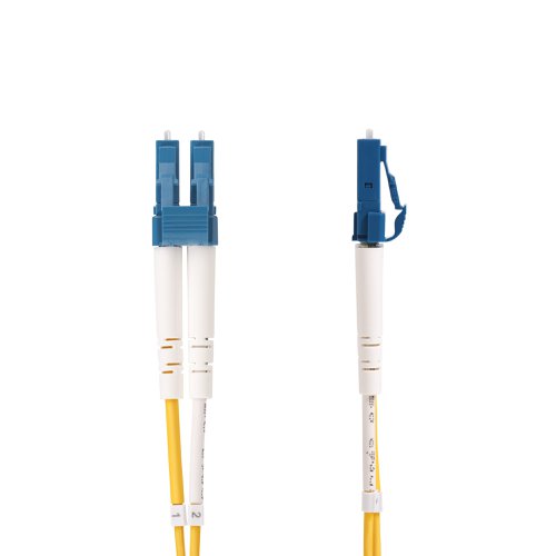 OS2 LC to SC Single Mode Duplex Fiber Optic Patch cable facilitates connectivity across 100G networks. It supports Coarse Wavelength Division Multiplexing (CWDM) across an extended wavelength range of 1260-1625nm, improving channel isolation for optimal signal strength over long distances.CompatibilityThis 9/125µm Single Mode fibre cable supports 1260-1625nm laser-optimized sources and is ideal for critical connections between servers, switches, and data centre equipment. It is backward compatible with OS1 networks, ensuring a reliable connection in legacy fibre environments.Engineered for Optimal PerformancePrecision-manufactured ceramic ferrules ensure accurate fibre alignment for an insertion loss below 0.3dB. Ultra Physical Contact (UPC)-polished LC to SC fibre ends greatly improve return loss characteristics over older PC polishing techniques. The Bend Insensitive fibre core is surrounded by a layer of low refractive index material. This material reduces the amount of light that can escape the fibre cable by reflecting the light back into the fibre. The OS2 fibre patch cord is engineered for low attenuation and performance that exceeds ITU-T G652.D/G657.A1 and IEC60703-2-50 type B1.3/B6.a1 industry standards.LSZH Cable JacketHoused in a Low-Smoke Zero-Halogen (LSZH) flame-retardant jacket, the OS2 fibre cable emits low smoke and toxic fumes when exposed to extreme heat or in the event of a fire. This enables safer cable installations in areas with poor ventilation including some industrial settings, self-contained environments such as trains and aircraft, as well as residential settings where compliance with building codes must be considered.Each OS2 fibre cable is individually tested for insertion loss performance and includes a test report, for guaranteed compatibility and 100% reliability.