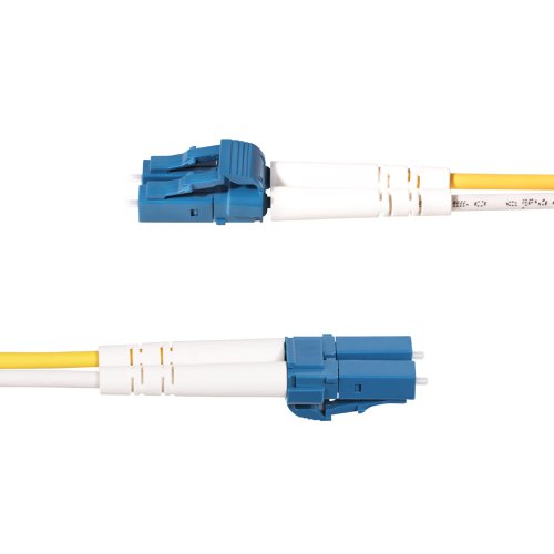 OS2 LC to SC Single Mode Duplex Fiber Optic Patch cable facilitates connectivity across 100G networks. It supports Coarse Wavelength Division Multiplexing (CWDM) across an extended wavelength range of 1260-1625nm, improving channel isolation for optimal signal strength over long distances.CompatibilityThis 9/125µm Single Mode fibre cable supports 1260-1625nm laser-optimized sources and is ideal for critical connections between servers, switches, and data centre equipment. It is backward compatible with OS1 networks, ensuring a reliable connection in legacy fibre environments.Engineered for Optimal PerformancePrecision-manufactured ceramic ferrules ensure accurate fibre alignment for an insertion loss below 0.3dB. Ultra Physical Contact (UPC)-polished LC to SC fibre ends greatly improve return loss characteristics over older PC polishing techniques. The Bend Insensitive fibre core is surrounded by a layer of low refractive index material. This material reduces the amount of light that can escape the fibre cable by reflecting the light back into the fibre. The OS2 fibre patch cord is engineered for low attenuation and performance that exceeds ITU-T G652.D/G657.A1 and IEC60703-2-50 type B1.3/B6.a1 industry standards.LSZH Cable JacketHoused in a Low-Smoke Zero-Halogen (LSZH) flame-retardant jacket, the OS2 fibre cable emits low smoke and toxic fumes when exposed to extreme heat or in the event of a fire. This enables safer cable installations in areas with poor ventilation including some industrial settings, self-contained environments such as trains and aircraft, as well as residential settings where compliance with building codes must be considered.Each OS2 fibre cable is individually tested for insertion loss performance and includes a test report, for guaranteed compatibility and 100% reliability.