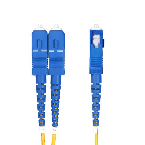 OS2 LC to SC Single Mode Duplex Fiber Optic Patch cable facilitates connectivity across 100G networks. It supports Coarse Wavelength Division Multiplexing (CWDM) across an extended wavelength range of 1260-1625nm, improving channel isolation for optimal signal strength over long distances.CompatibilityThis 9/125µm Single Mode fibre cable supports 1260-1625nm laser-optimized sources and is ideal for critical connections between servers, switches, and data centre equipment. It is backward compatible with OS1 networks, ensuring a reliable connection in legacy fibre environments.Engineered for Optimal PerformancePrecision-manufactured ceramic ferrules ensure accurate fibre alignment for an insertion loss below 0.3dB. Ultra Physical Contact (UPC)-polished LC to SC fibre ends greatly improve return loss characteristics over older PC polishing techniques. The Bend Insensitive fibre core is surrounded by a layer of low refractive index material. This material reduces the amount of light that can escape the fibre cable by reflecting the light back into the fibre. The OS2 fibre patch cord is engineered for low attenuation and performance that exceeds ITU-T G652.D/G657.A1 and IEC60703-2-50 type B1.3/B6.a1 industry standards.LSZH Cable JacketHoused in a Low-Smoke Zero-Halogen (LSZH) flame-retardant jacket, the OS2 fibre cable emits low smoke and toxic fumes when exposed to extreme heat or in the event of a fire. This enables safer cable installations in areas with poor ventilation including some industrial settings, self-contained environments such as trains and aircraft, as well as residential settings where compliance with building codes must be considered.Each OS2 fibre cable is individually tested for insertion loss performance and includes a test report, for guaranteed compatibility and 100% reliability.