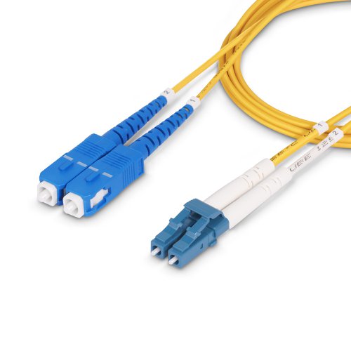 OS2 LC to SC Single Mode Duplex Fiber Optic Patch cable facilitates connectivity across 100G networks. It supports Coarse Wavelength Division Multiplexing (CWDM) across an extended wavelength range of 1260-1625nm, improving channel isolation for optimal signal strength over long distances.CompatibilityThis 9/125µm Single Mode fibre cable supports 1260-1625nm laser-optimized sources and is ideal for critical connections between servers, switches, and data centre equipment. It is backward compatible with OS1 networks, ensuring a reliable connection in legacy fibre environments.Engineered for Optimal PerformancePrecision-manufactured ceramic ferrules ensure accurate fibre alignment for an insertion loss below 0.3dB. Ultra Physical Contact (UPC)-polished LC to SC fibre ends greatly improve return loss characteristics over older PC polishing techniques. The Bend Insensitive fibre core is surrounded by a layer of low refractive index material. This material reduces the amount of light that can escape the fibre cable by reflecting the light back into the fibre. The OS2 fibre patch cord is engineered for low attenuation and performance that exceeds ITU-T G652.D/G657.A1 and IEC60703-2-50 type B1.3/B6.a1 industry standards.LSZH Cable JacketHoused in a Low-Smoke Zero-Halogen (LSZH) flame-retardant jacket, the OS2 fibre cable emits low smoke and toxic fumes when exposed to extreme heat or in the event of a fire. This enables safer cable installations in areas with poor ventilation including some industrial settings, self-contained environments such as trains and aircraft, as well as residential settings where compliance with building codes must be considered.Each OS2 fibre cable is individually tested for insertion loss performance and includes a test report, for guaranteed compatibility and 100% reliability.