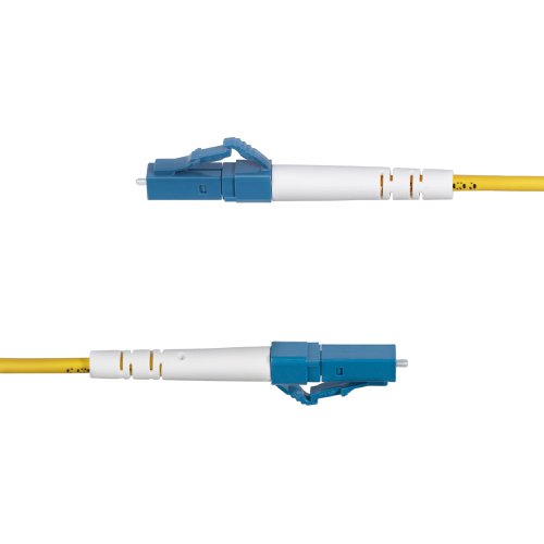 OS2 LC to SC Single Mode Simplex Fiber Optic Patch cable facilitates connectivity across 40G/100G networks. It supports Coarse Wavelength Division Multiplexing (CWDM) across an extended wavelength range of 1260-1625nm, improving channel isolation for optimal signal strength over long distances.CompatibilityConnect to single-fibre networking devices including simplex patch panels, SFP transceivers, and fibre NICs. This 9/125µm OS2 simplex single mode fibre patch cord is backward compatible with OS1 networks, ensuring a reliable connection in legacy fibre environments.Engineered for Optimal PerformancePrecision-manufactured ceramic ferrules ensure accurate fibre alignment for an insertion loss below 0.3dB. Ultra Physical Contact (UPC)-polished LC to SC fibre ends greatly improve return loss characteristics over older PC polishing techniques. The Bend Insensitive fibre core is surrounded by a layer of low refractive index material. This material reduces the amount of light that can escape the fibre cable by reflecting the light back into the fibre. The OS2 fibre patch cord is engineered for low attenuation and performance that exceeds ITU-T G652.D/G657.A1 and IEC60703-2-50 type B1.3/B6.a1 industry standards.LSZH Cable JacketHoused in a Low-Smoke Zero-Halogen (LSZH) flame-retardant jacket, the OS2 fibre cable emits low smoke and toxic fumes when exposed to extreme heat or in the event of a fire. This enables safer cable installations in areas with poor ventilation including some industrial settings, self-contained environments such as trains and aircraft, as well as residential settings where compliance with building codes must be considered.Each OS2 fibre cable is individually tested for insertion loss performance and includes a test report, for guaranteed compatibility and 100% reliability.