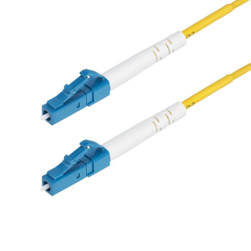 OS2 LC to LC Single Mode Simplex Fiber Optic Patch cable facilitates connectivity across 40G/100G networks. It supports Coarse Wavelength Division Multiplexing (CWDM) across an extended wavelength range of 1260-1625nm, improving channel isolation for optimal signal strength over long distances.CompatibilityConnect to single-fibre networking devices including simplex patch panels, SFP transceivers, and fibre NICs. This 9/125µm OS2 simplex single mode fibre patch cord is backward compatible with OS1 networks, ensuring a reliable connection in legacy fibre environments.Engineered for Optimal PerformancePrecision-manufactured ceramic ferrules ensure accurate fibre alignment for an insertion loss below 0.3dB. Ultra Physical Contact (UPC)-polished LC to LC fibre ends greatly improve return loss characteristics over older PC polishing techniques. The Bend Insensitive fibre core is surrounded by a layer of low refractive index material. This material reduces the amount of light that can escape the fibre cable by reflecting the light back into the fibre. The OS2 fibre patch cord is engineered for low attenuation and performance that exceeds ITU-T G652.D/G657.A1 and IEC60703-2-50 type B1.3/B6.a1 industry standards.LSZH Cable JacketHoused in a Low-Smoke Zero-Halogen (LSZH) flame-retardant jacket, the OS2 fibre cable emits low smoke and toxic fumes when exposed to extreme heat or in the event of a fire. This enables safer cable installations in areas with poor ventilation including some industrial settings, self-contained environments such as trains and aircraft, as well as residential settings where compliance with building codes must be considered.Each OS2 fibre cable is individually tested for insertion loss performance and includes a test report, for guaranteed compatibility and 100% reliability.