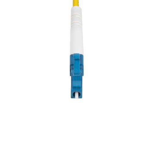 OS2 LC to LC Single Mode Simplex Fiber Optic Patch cable facilitates connectivity across 40G/100G networks. It supports Coarse Wavelength Division Multiplexing (CWDM) across an extended wavelength range of 1260-1625nm, improving channel isolation for optimal signal strength over long distances.CompatibilityConnect to single-fibre networking devices including simplex patch panels, SFP transceivers, and fibre NICs. This 9/125µm OS2 simplex single mode fibre patch cord is backward compatible with OS1 networks, ensuring a reliable connection in legacy fibre environments.Engineered for Optimal PerformancePrecision-manufactured ceramic ferrules ensure accurate fibre alignment for an insertion loss below 0.3dB. Ultra Physical Contact (UPC)-polished LC to LC fibre ends greatly improve return loss characteristics over older PC polishing techniques. The Bend Insensitive fibre core is surrounded by a layer of low refractive index material. This material reduces the amount of light that can escape the fibre cable by reflecting the light back into the fibre. The OS2 fibre patch cord is engineered for low attenuation and performance that exceeds ITU-T G652.D/G657.A1 and IEC60703-2-50 type B1.3/B6.a1 industry standards.LSZH Cable JacketHoused in a Low-Smoke Zero-Halogen (LSZH) flame-retardant jacket, the OS2 fibre cable emits low smoke and toxic fumes when exposed to extreme heat or in the event of a fire. This enables safer cable installations in areas with poor ventilation including some industrial settings, self-contained environments such as trains and aircraft, as well as residential settings where compliance with building codes must be considered.Each OS2 fibre cable is individually tested for insertion loss performance and includes a test report, for guaranteed compatibility and 100% reliability.