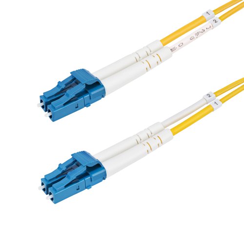 OS2 LC to LC Single Mode Duplex Fiber Optic Patch cable facilitates connectivity across 100G networks. It supports Coarse Wavelength Division Multiplexing (CWDM) across an extended wavelength range of 1260-1625nm, improving channel isolation for optimal signal strength over long distances.CompatibilityThis 9/125µm Single Mode fibre cable supports 1260-1625nm laser-optimized sources and is ideal for critical connections between servers, switches, and data centre equipment. It is backward compatible with OS1 networks, ensuring a reliable connection in legacy fibre environments.Engineered for Optimal PerformancePrecision-manufactured ceramic ferrules ensure accurate fibre alignment for an insertion loss below 0.3dB. Ultra Physical Contact (UPC)-polished LC to LC fibre ends greatly improve return loss characteristics over older PC polishing techniques. The Bend Insensitive fibre core is surrounded by a layer of low refractive index material. This material reduces the amount of light that can escape the fibre cable by reflecting the light back into the fibre. The OS2 fibre patch cord is engineered for low attenuation and performance that exceeds ITU-T G652.D/G657.A1 and IEC60703-2-50 type B1.3/B6.a1 industry standards.LSZH Cable JacketHoused in a Low-Smoke Zero-Halogen (LSZH) flame-retardant jacket, the OS2 fibre cable emits low smoke and toxic fumes when exposed to extreme heat or in the event of a fire. This enables safer cable installations in areas with poor ventilation including some industrial settings, self-contained environments such as trains and aircraft, as well as residential settings where compliance with building codes must be considered.Each OS2 fibre cable is individually tested for insertion loss performance and includes a test report, for guaranteed compatibility and 100% reliability.