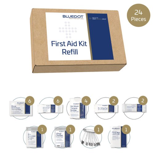 Blue Dot HSE CATERING 1-10 Person First-Aid Kit Refill - 10RF