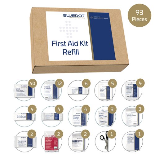 Blue Dot LARGE BS 8599-1 (2019) First-Aid Kit Refill - L10