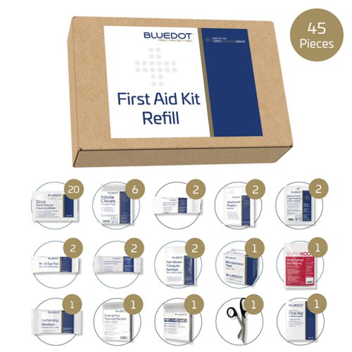 Blue Dot SMALL BS 8599-1 (2019) First-Aid Kit Refill - S10