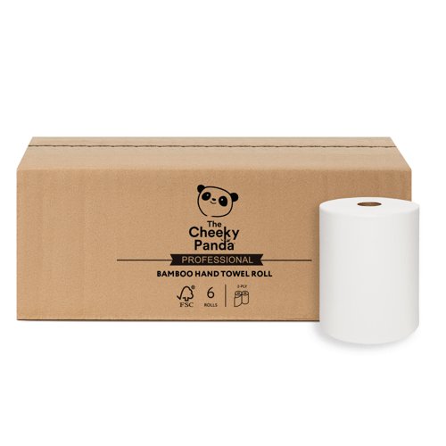 Cheeky Panda Sustainable Hard Wound Roll Bamboo Hand Towel 2ply 200m (Pack 6) - HANDTWRL6