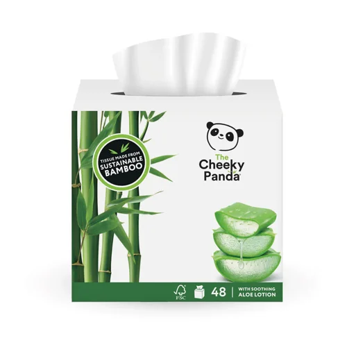 Cheeky Panda Sustainable Plastic-Free Bamboo 4ply Balsam Tissue Cube (Pack 48) - BALSCUBT4P