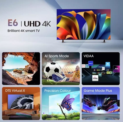 Hisense 43E6NTUK 43 Inch 3840 x 2160 Pixels 4K Ultra HD HDMI USB Smart TV