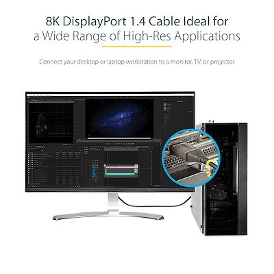 StarTech.com 1ft 8K 60Hz HDR10 DisplayPort 1.4 Cable  8ST10446442