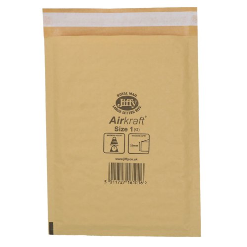 AirKraft Size 1 Bubble Lined Mailer Gold (Pack of 100) MAKC99004
