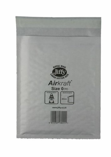AirKraft Size 0 Bubble Lined Mailer White (Pack of 100) MAKC88003