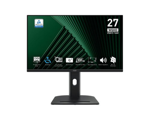 MSI Pro MP275QPG 27 Inch 2560 x 1440 Pixels Quad HD IPS Panel HDMI DisplayPort Monitor
