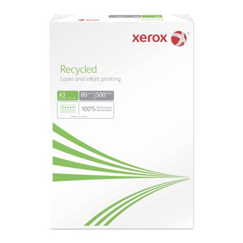 Xerox Recycled+ White A3 420 x 297mm 80gsm SG pack of 500
