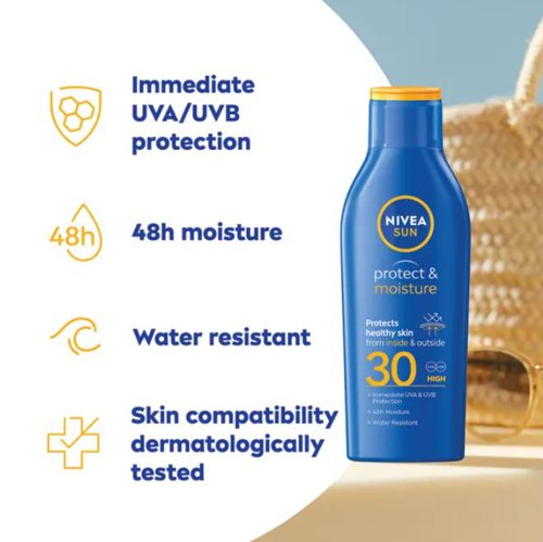 Nivea Sun Protect and Moisture Sun Cream Lotion SPF 30 200ml 707929