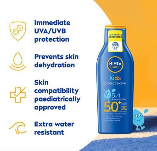 Nivea Sun Kids Protect and Care Sun Cream Lotion SPF 50+ 200ml C009318