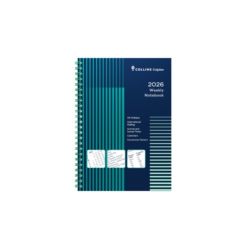 Collins 2026 Weekly Notebook A5 Diary Green 61-26