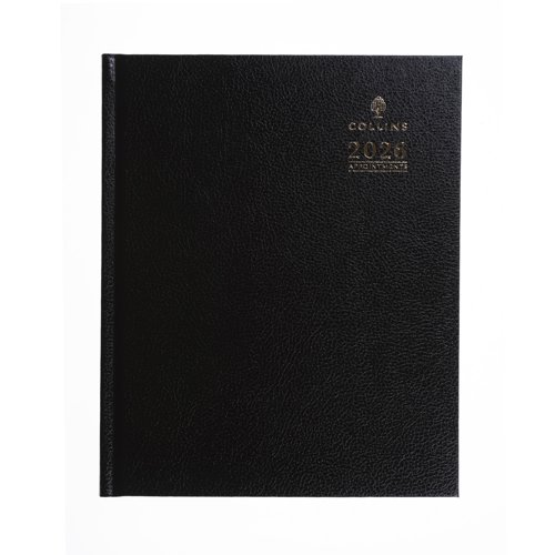 Collins Quarto Desk Diary Week to View Appointments 2026 Black A36.99-26 - 822183