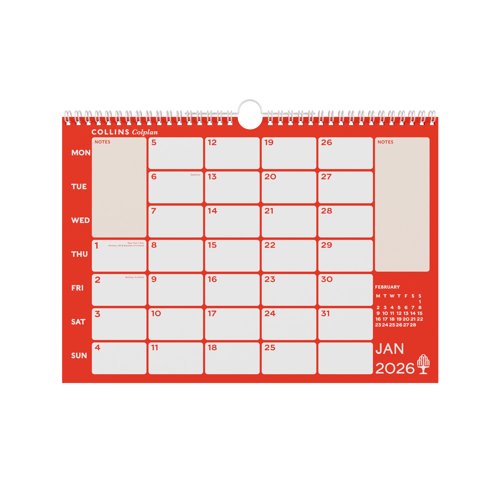 Collins Memo Calendar A4 2026 CMCA4-26 - 822161