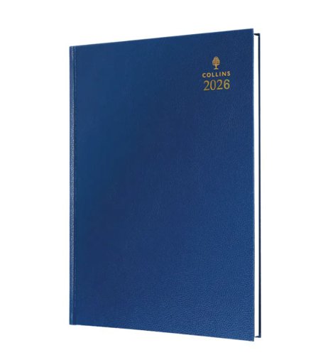 Collins 52 Desk Diary A5 Day to Page 2026 Blue 52.60-26 - 823307