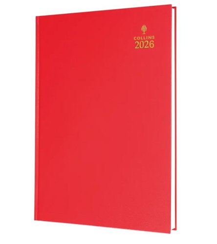 Collins 40 Desk Diary A4 Week to View 2026 Red 40.15-26 - 822181