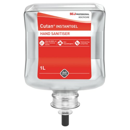 Deb Cutan InstantGEL Alcohol Based Gel Hand Sanitiser 1 Litre Cartridge - CAG392