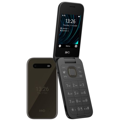 HMD 2660 Flip 2.8 Inch Dual SIM 64MB RAM 128 MB Storage Cosy Black Mobile Phone