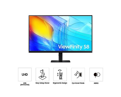 Samsung ViewFinity S8 32 Inch 3840 x 2160 Pixels 4K Ultra HD HDMI DisplayPort USB Hub Monitor