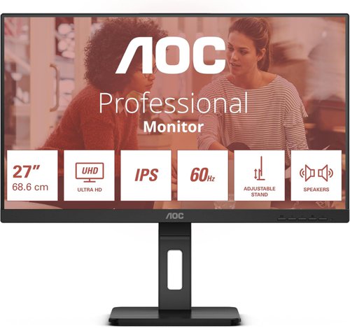 AOC E3 27 Inch 3840 x 2160 Pixels 4K Ultra HD IPS Panel HDMI DisplayPort USB Monitor