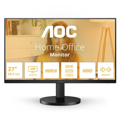 AOC B3 27 Inch 3840 x 2160 Pixels 4K Ultra HD IPS Panel HDR10 HDMI USB-C Monitor