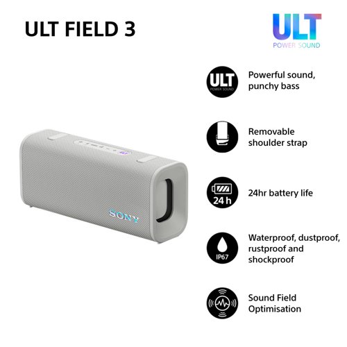Sony ULT FIELD 3 Portable White Bluetooth Speaker