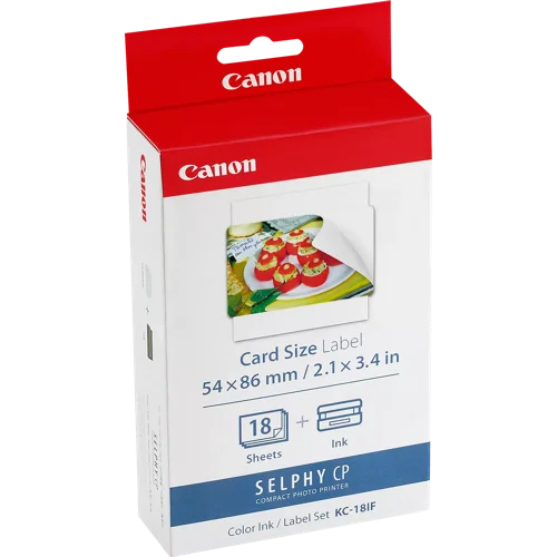 Canon 7741A001/KC-18IF Photo Cartridge Color + Sticker Paper Pack=18 for Canon CP 100/1000/1500/820/900