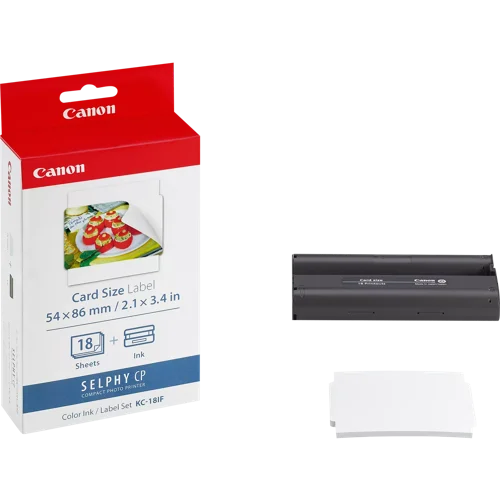 Canon 7741A001/KC-18IF Photo Cartridge Color + Sticker Paper Pack=18 for Canon CP 100/1000/1500/820/900