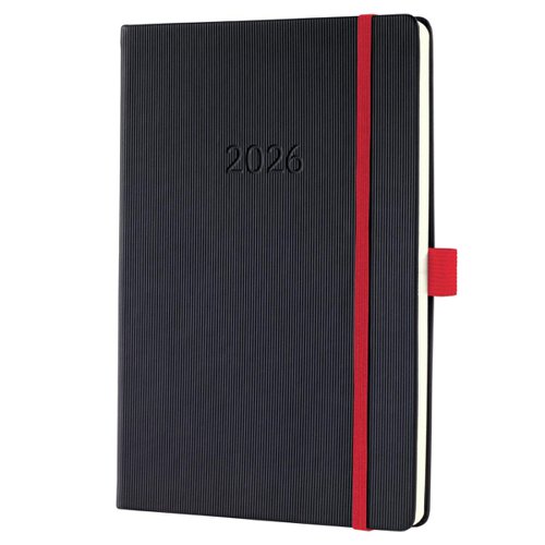Sigel Conceptum Diary 2026 A5 Week To View Black Red - C2608