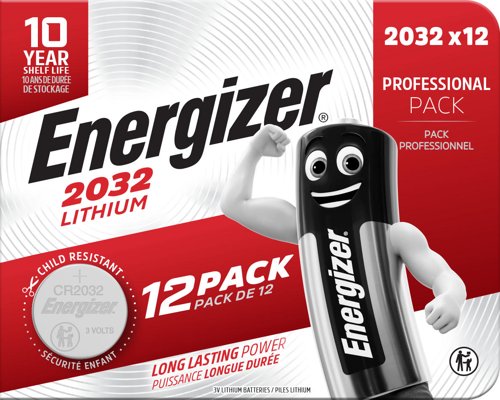 Energizer Lithium CR2032 Coin Cell (Pack 12) - 453850