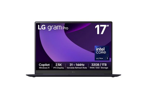 LG Gram Pro 17 Inch Intel Core Ultra 7 225H 32GB RAM 1TB SSD Intel Arc Graphics Windows 11 Home Notebook