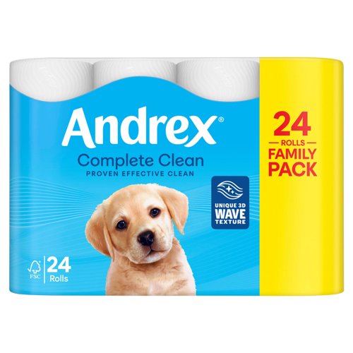 Andrex Complete Clean Toilet Rolls 2PLY 190 Sheets FSC (Pack 24) - 10137